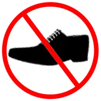 no outdoor footwear